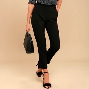 Lulu’s Kick It Black High-Waisted Trouser Pants Size Small